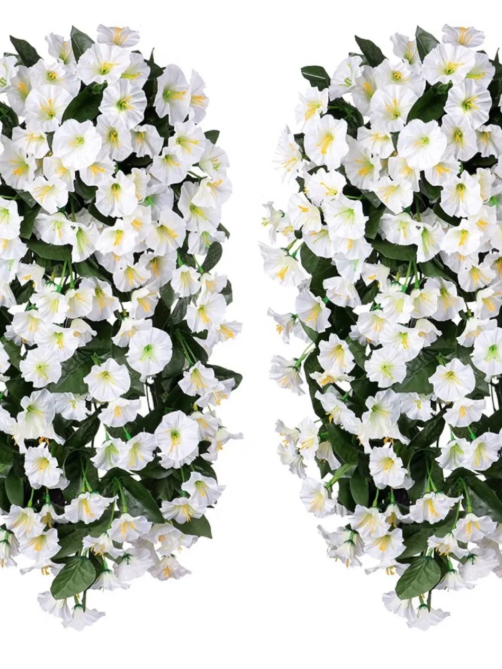 White Artificial Petunia Hanging Basket - Home Accents (includes 2 packs) 001